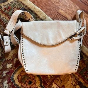 The Sak - Cream Embossed Leather Cross Body Bag